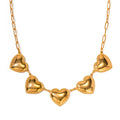 Choker Jewelry Gold Color Heart Pendant Stainless Steel Necklace for Women
