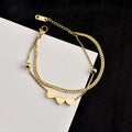 HOVANCI Stainless Steel Bracelet Jewelry Cubic Heart Adjustable Bracelet 11 Double-layer Heart Bangle Bracelet