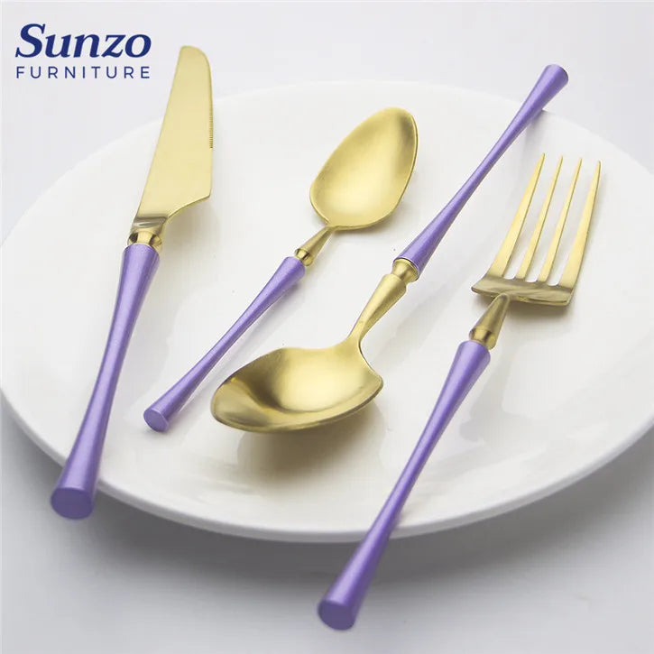 Modern Style Stainless Steel Flatware Set for Wedding