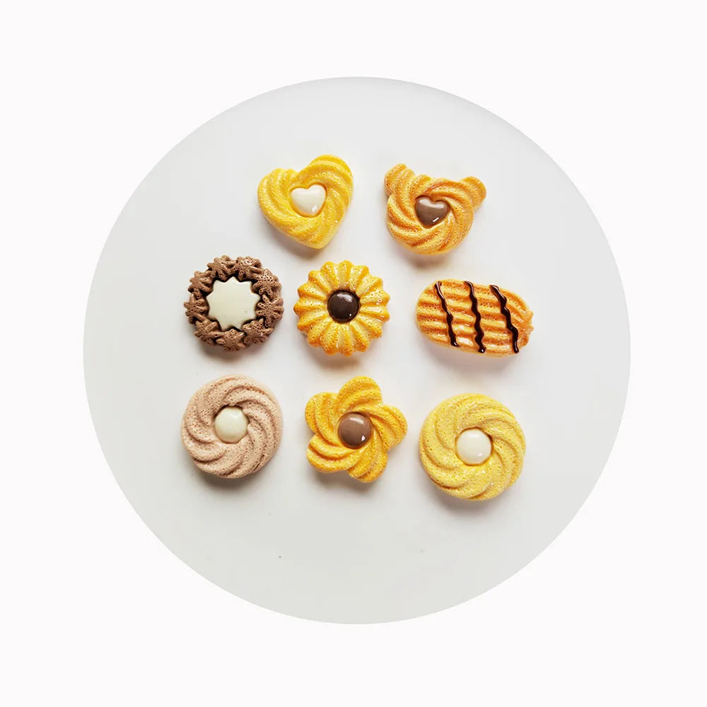 Kawaii Simulation Food Cookies Flatback Resin Cabochons Kids Doll House DIY Headwear Accessories Scrapbook Decor