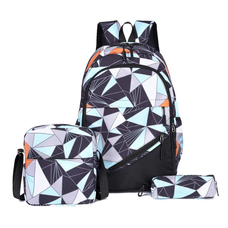 College Student Blue New Fashion Girls Flower School Bag Manufacturer in China