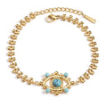 2024 New Design Tarnish Free Jewelry Wholesale Stainless Steel 18K Gold Plated Devil's Eye Bracelet for Women Girl's Gift