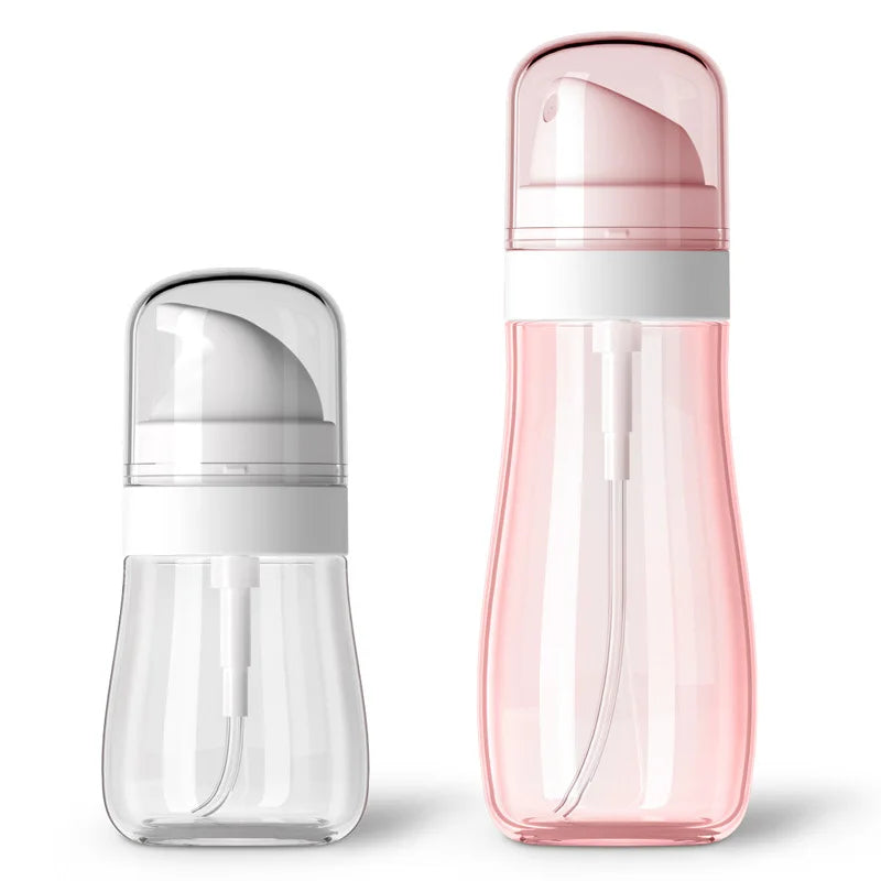 Small Travel Refillable PETG 50ml 100ml Spray Bottle with Screw Cap Fine Mist Sprayer or Lotion Pump for Face Cream and Shampoo