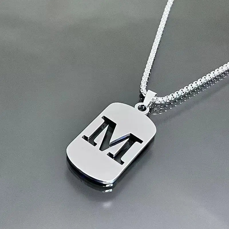 Wholesale Stocked Custom Making A-Z Hollow Block Gold Plated Letter Pendant Necklace