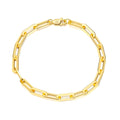 RINNTIN BSB109 Dainty 14K Gold Plated 925 Sterling Silver Paperclip Link Chain Bracelet for Women
