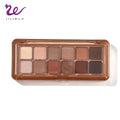 OEM 12 Grid Pigmented Matte Shimmer Eye Shades Blendable Powder Palette Long Lasting Smokey Eye Makeup Eye Shadow Palette