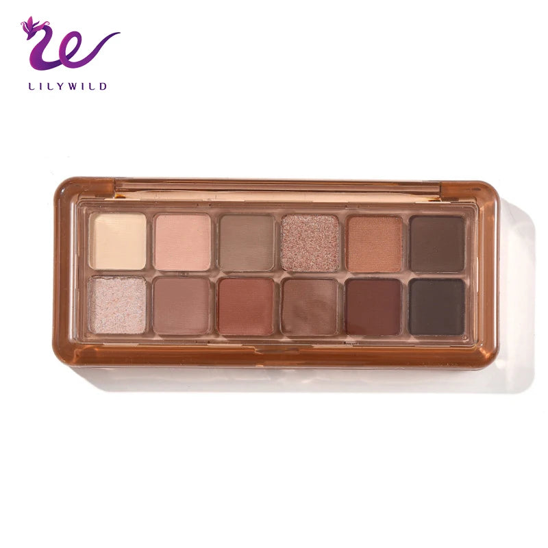 OEM 12 Grid Pigmented Matte Shimmer Eye Shades Blendable Powder Palette Long Lasting Smokey Eye Makeup Eye Shadow Palette