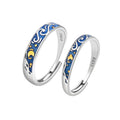 Simple Fashionable Van Gogh's Starry Sky Rings for Women Couple Exquisite Korean Trendy Opening Couple Ring
