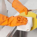 OEM Design Household Rubber Gloves Dip Flock Lined Diamond Grip Roll Beaded Cuff Latex