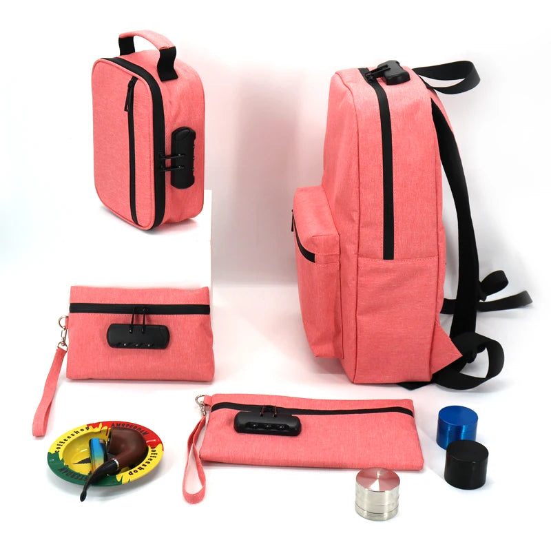 Custom Carbon Lined Lockable Smellproof Hemp Backwoods Backpack 3d Print Smell Proof Book Bag