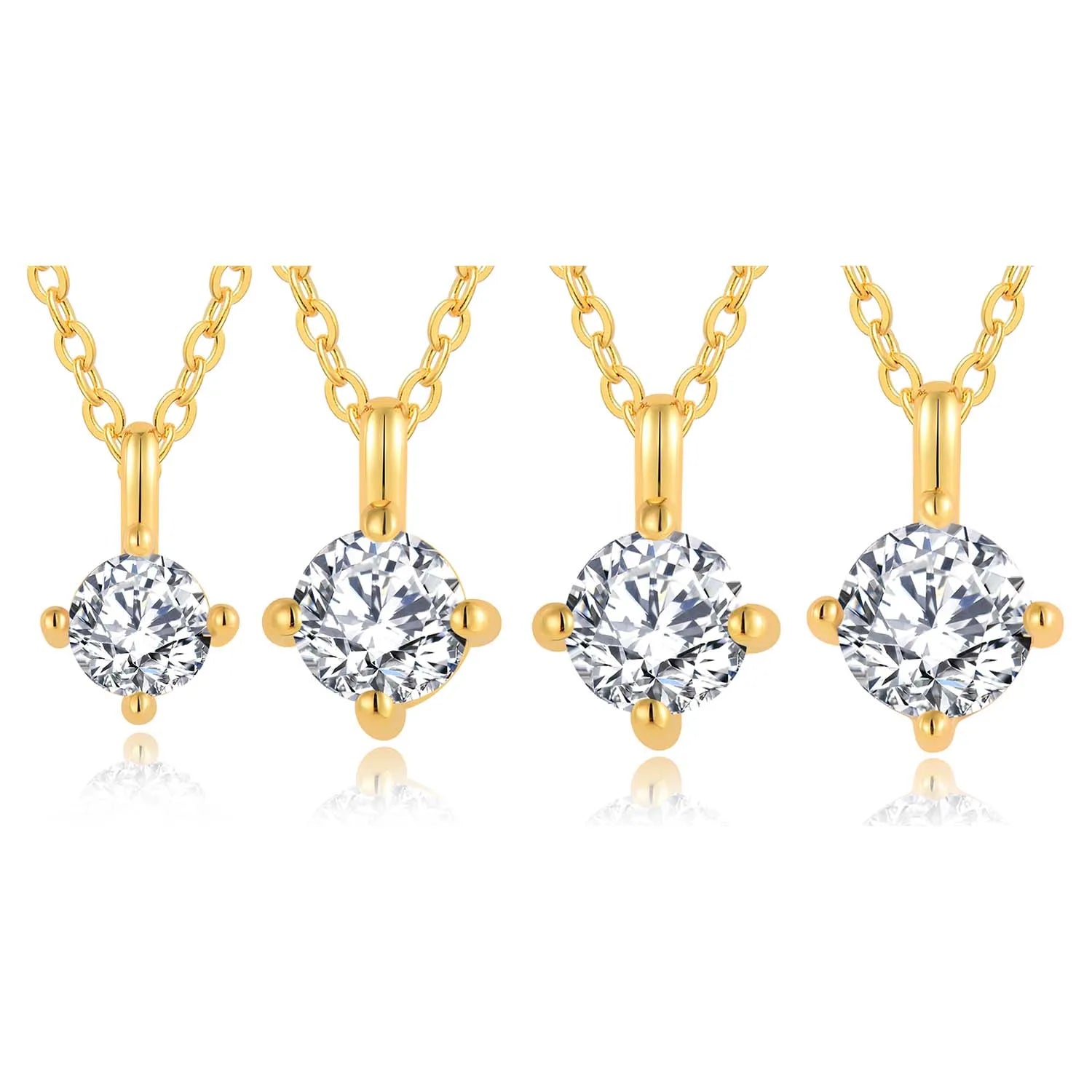 Qx Custom 18K Gold Plated Vintage Luxury Fashion Fine Jewelry 925 Silver Zircon Pendant Necklace Women Wedding Valentine's Day