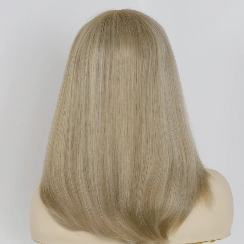 Natural Hairline Lace Top Wigs Blonde Highlight Jewish Kosher Sheitel Wig Lace Frontal Wig Ready to Ship