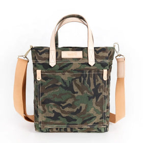 CHANGRONG Custom Women's Tote Bag Vintage Waterproof Waxed Canvas with Camo Print All Seasons Made in CN/GUA Model PCBG0304