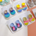 Handmade Polymer Clay Earrings Minimalist Colorful Leaf Pattern Round Earrings for Women Girls Jewelry