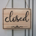 Acrylic Wood Grain Open Close Sign Hanging Open Closed Sign Board 11.6*8.46in Open Sign for Business