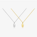FUAMAY Collares Silver 925 Pear Nugget Pendant Necklace Flat Simply Sun Necklace