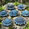 Wholesale High Quality Natural Crystal Labradorite Lotus Carvings With Strong Blue Flash Healing Stone For Pendant and Gift