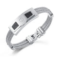 Best Price Retro Hip Hop Style Men  Gift Party Stainless Steel Twisted Gold Cable Bicolor Wire Fine Bracelet Bangle