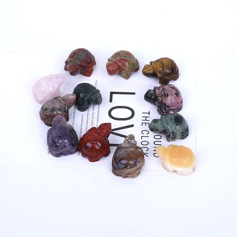 Hot Sale Natural Crystals Healing Stones Gemstone Gift Handmade Products Carving Crystal Tortoise Crystal Animal