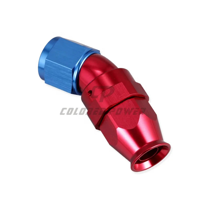 Custom Auto Parts 30 Degree Aluminum Swivel Seal Full Flow Female AN8 Fuel Oil PTFE Hose Ends Fitting