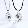 G1968 Jewelry Magnetic Necklace Heart Splicing Projection 100 Languages I Love You Necklace for Couple