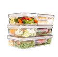 Aohea Wholesales Reusable Leakproof Durable Food Grade Clear Plastic Transparent Compartments Lunch Box