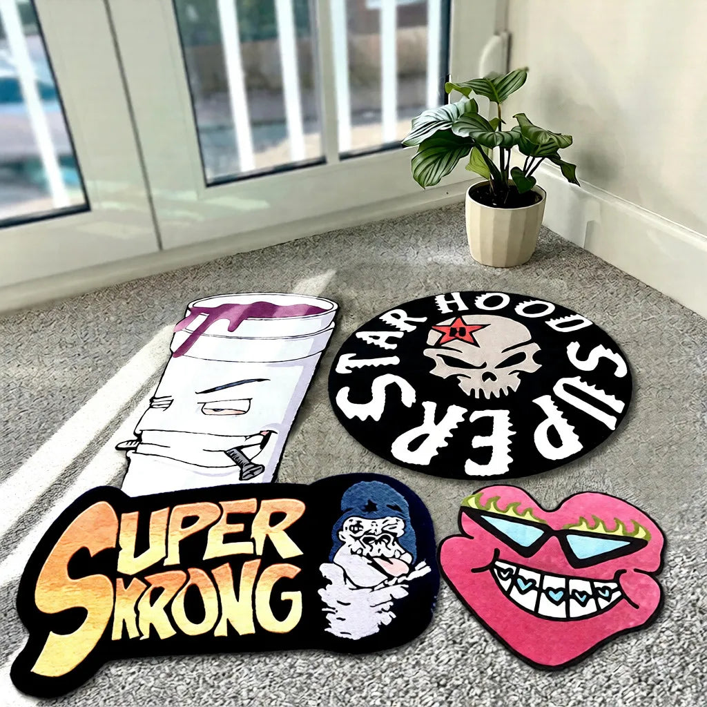 Cartoon Athletic Rugs Sneaker Hand Tufted Rug Customized Sports Room Decor Tufted Sign Carpet for Home Housewarming Decor Gift