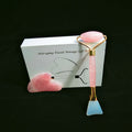 Diy Hot Item Natural Palsu Textured Face Roller Face Massager Rose Quartz Jade Roller Set for Acupuncture Massage Gems
