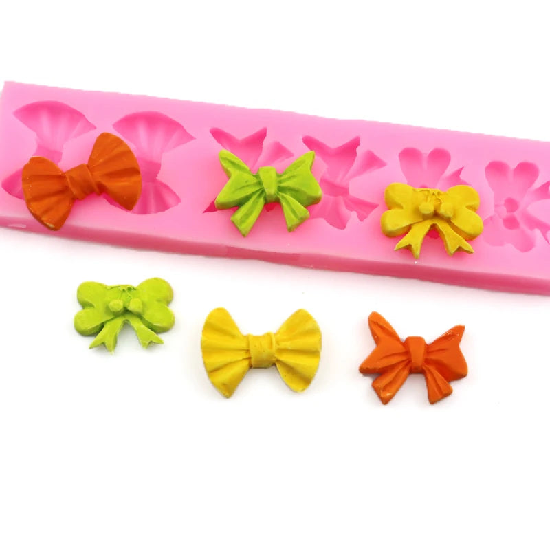 Xgy-83 6 Bowknot DIY Baking Silicone Candy Mold Glue Decorative Mold Chocolate Mold