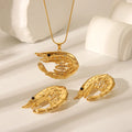Luxury High-End Fashion Jewelry Sets 18K Gold Plated Stainless Steel Distinctive Zircon Lobster Pendant Necklace and Earrings
