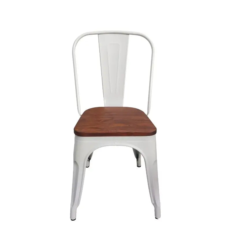 China New Design Restaurant Chairs With Wooden Seat Sillas Outdoor Chair With Metal Leg Industrial Chair for Dining