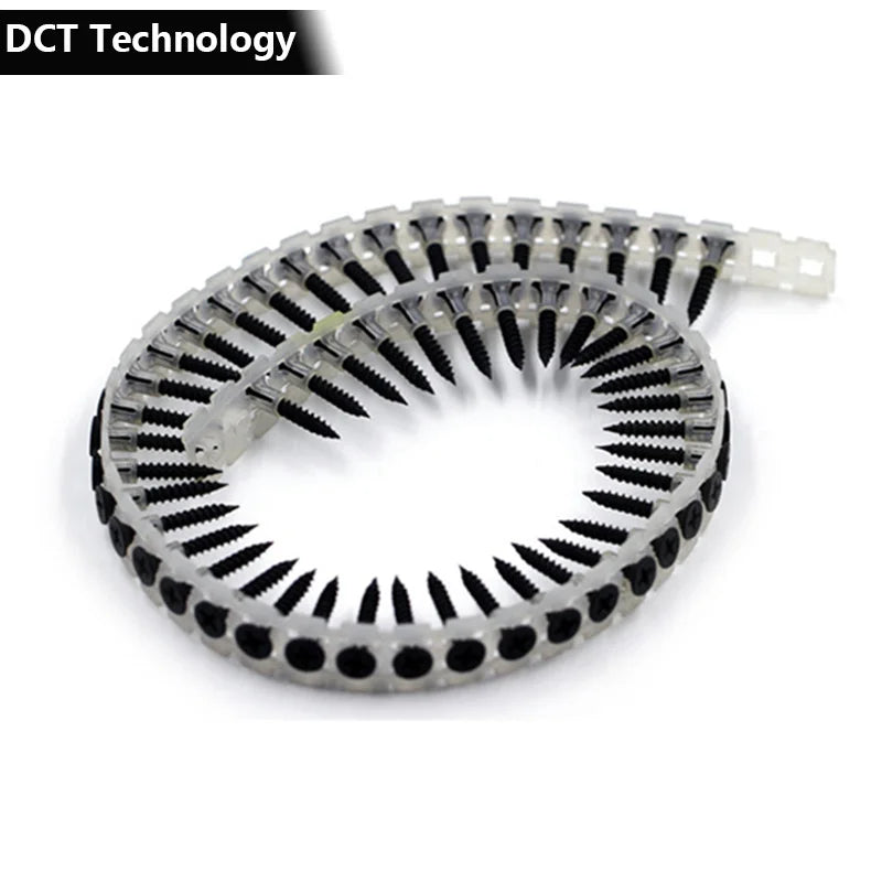 Phillips Drive Bugle Head Black Phosphate Plastic Chain Strip Belt Collated Self Tapping Drywall Screws for Automatic Screw Guns
