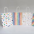 22*11*27cm Eco-friendly Recyclable Kraft Paper Gift Bags Lamination Natural Color Candle Packaging Handbag for Wedding Birthday