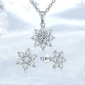 GRA Certified Moissanite Snowflake Necklace and Stud Earrings Set Wedding 925 Sterling Silver Moissanite Jewelry Set for Women