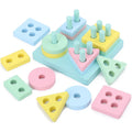 Hot Selling Children's Educational Wooden Toy Geometric Shape Matching Blocks for Kids Playing