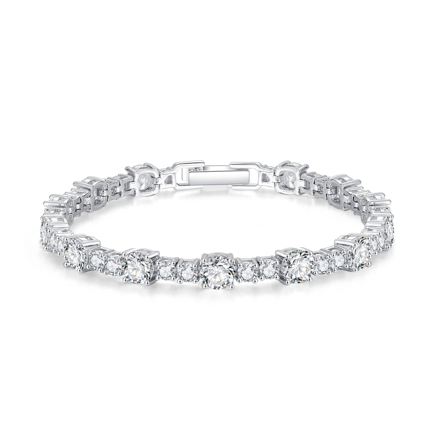 Chinese CZ Zircon Rhodium Trendy ODM Cubic Zirconia Unisex Classic Women Tennis Chain Bracelet