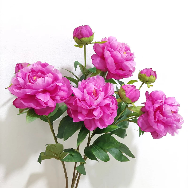 European Cored Home Wedding Decoration Faux Peony Silk Decorative Flower Autumn Peonies Artificial Flowers