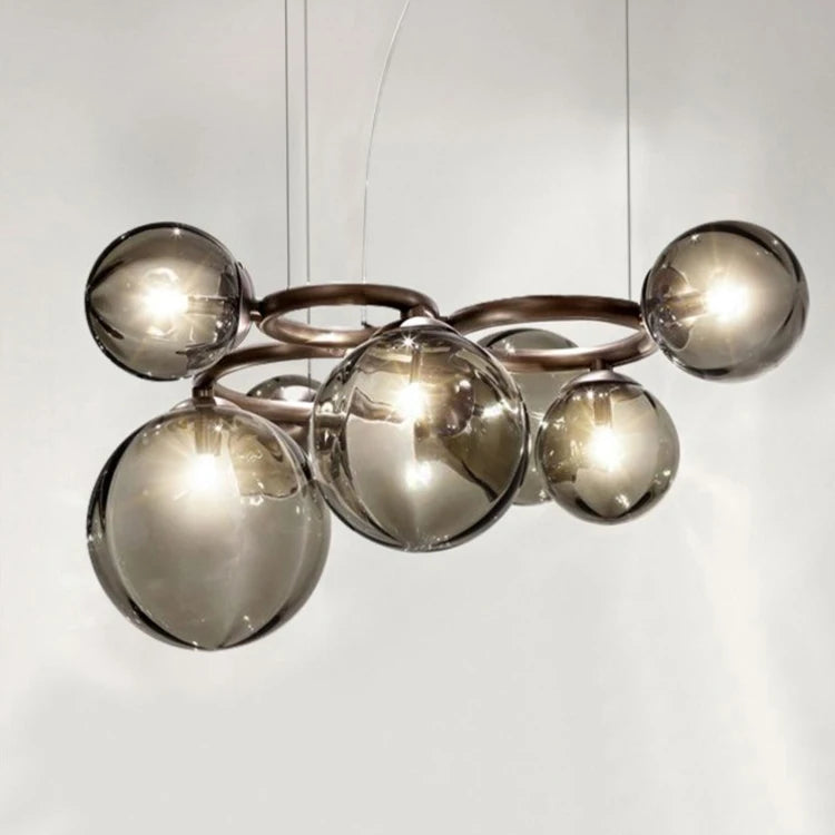Italian Design Glass Pendant Light Nordic Modern Rings Circular Luxury Chandelier for Living Room Home
