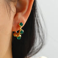 New Jewelry 2023 Earrings Jade Series Red/green/black Natural Stone Decoration Women Stainless Steel Earrings