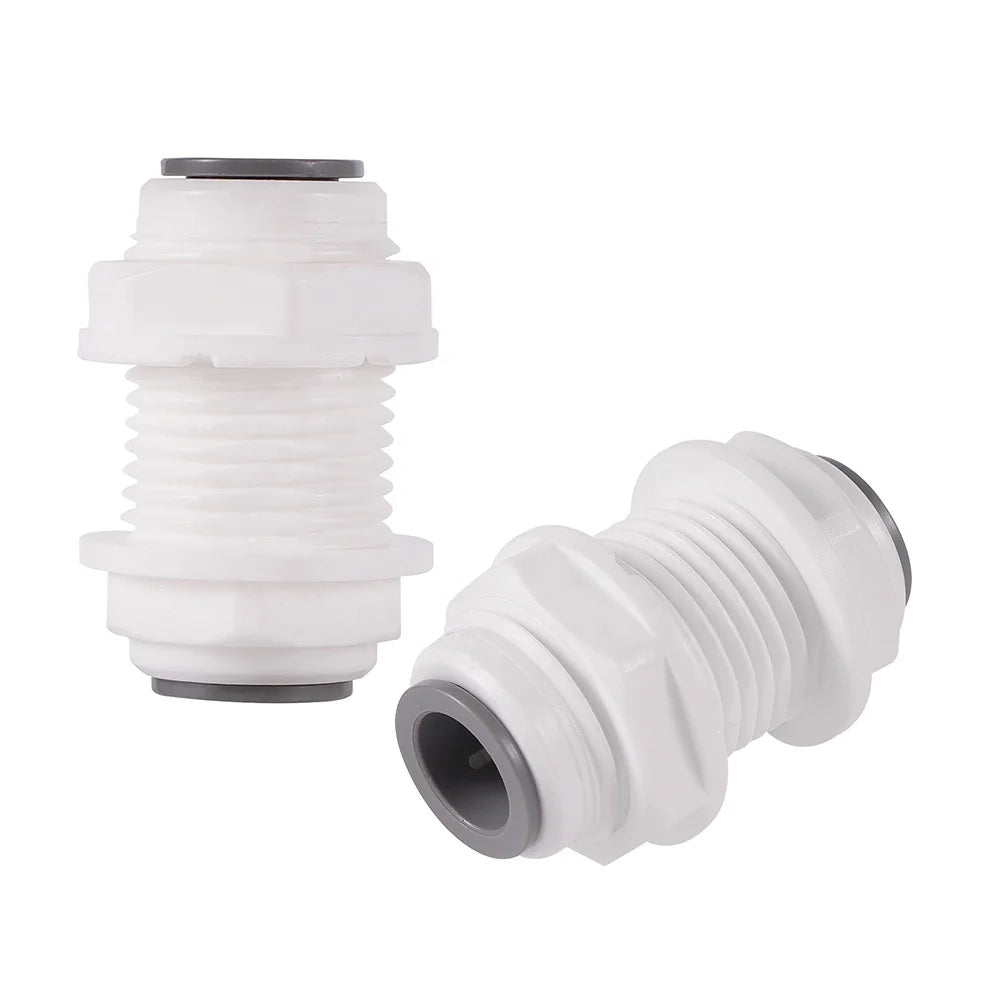 3/8'' Water Purifier Quick Connector Pipe Fittings Bulkhead Filter Adapter for 9.52mm OD Tube Fitting