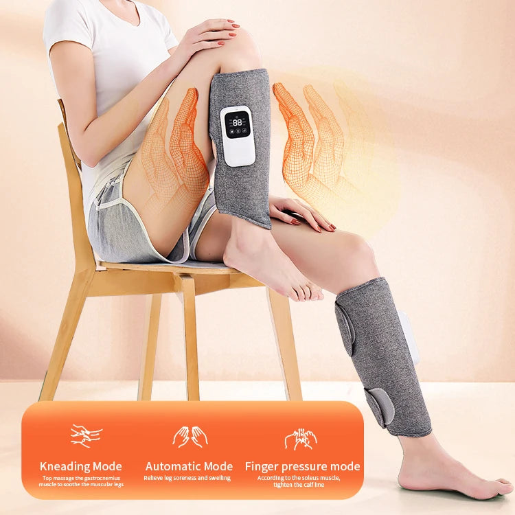 Portable Cordless Rechargeable Air Compression Calf Massage Belt Heated Leg Massager Heating Cordless Rechargeable Leg Massager MegaBDM