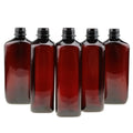 16 oz Pet square Amber Plastic Bottle for Liquid Medicine with CRC Cap