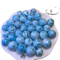 Natural Larimar Sphere Round Beads Hand Carved Polished Blue 1-3cm Pendant