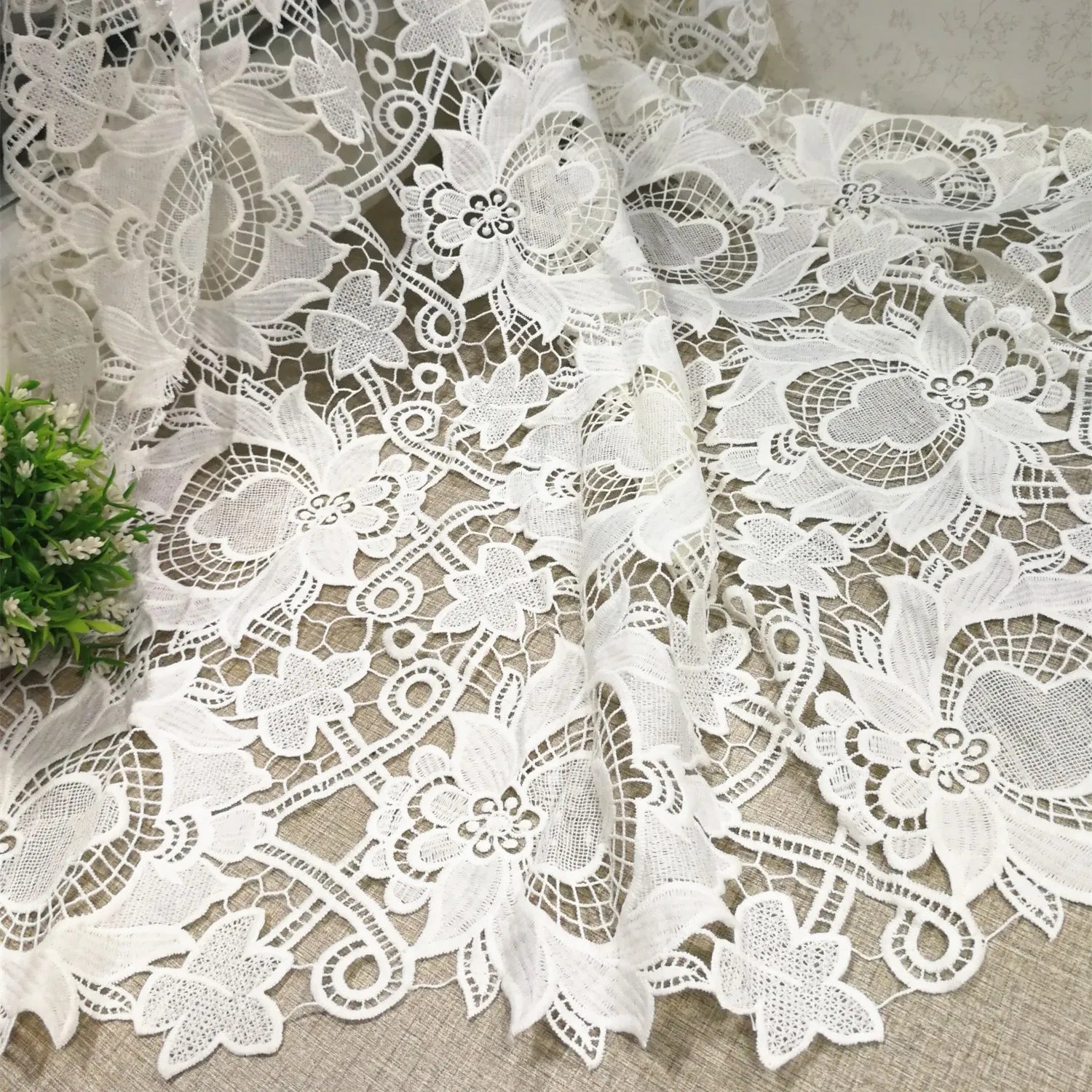 Guipure Cord African Lace Fabric Fabric Lace Fabric Wedding Party Women Dress  Embroidery Tissue Cord Lace