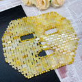 HZ Factory Directly Sale Sleeping Natural Real Yellow Stone Jade Face Mask for Facial Spa Yellow Jade Mask