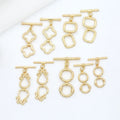 Factory Wholesale 14K Gold Plated Flower Rectangle Round Shape OT Toggle Clasp for Jewelry  Making Accessories