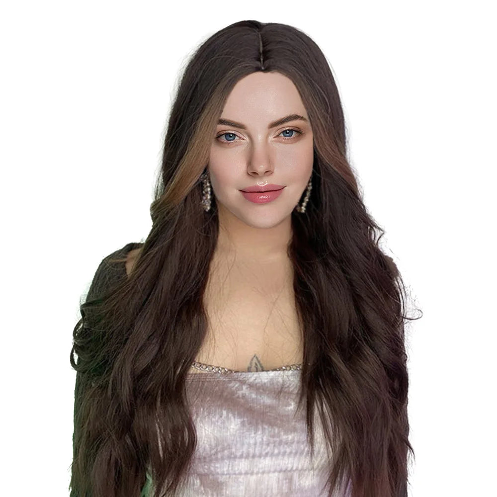Dark Brown Futura Fiber Curly Wigs Long Super Natural Daily for Ladies Distributor Wholesalers Hot Sale Factory Direct