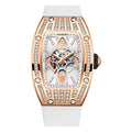 HANBORO Women's Compact Precision Dial Design Watch Four Leaf Clover Diamond Bezel Luminous Glass Dial Window Pointer Display