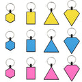 2021 New Design Diamond Shaped Silicone Pet Tag Hexagon Rectangle Triangle Shaped Pet Tag