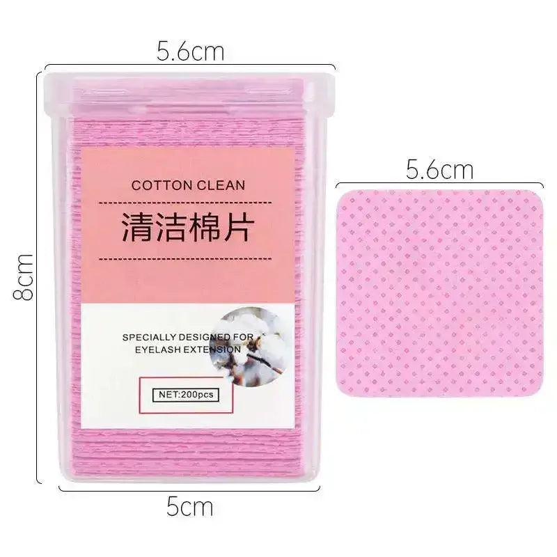 Private Label Custom Cleaning Cotton Cleansing Pads Adhesive Remover for Eyelash Glue